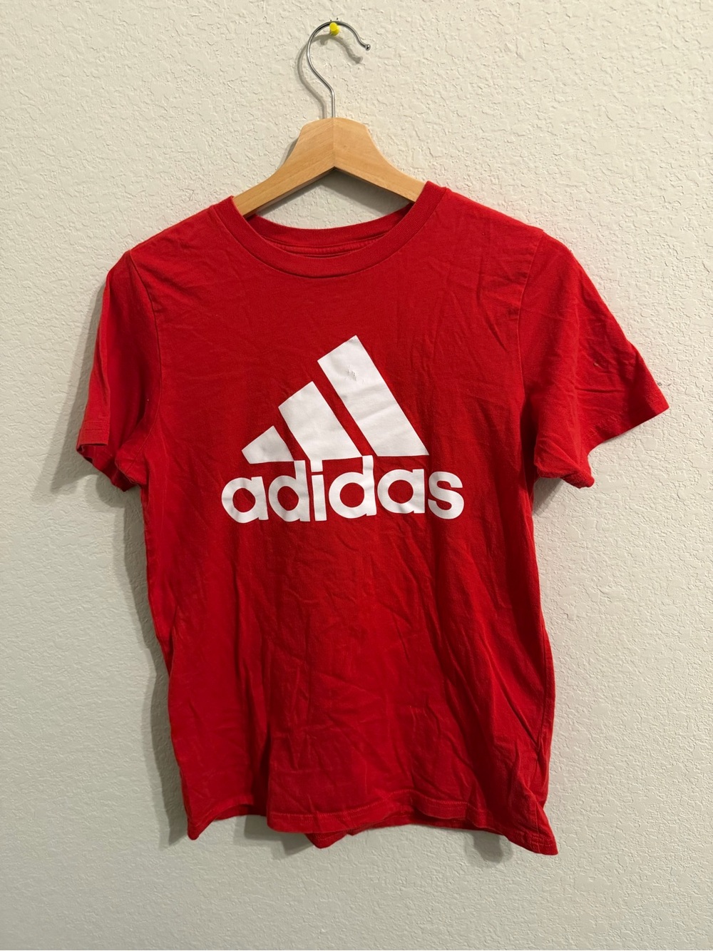 adidas Red Tee with White Logo